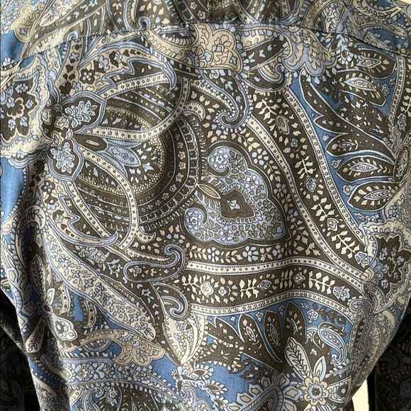 Lauren Ralph Lauren Petite Blue and Gray Paisley Button Down Shirt NWOT Sz PM - Picture 7 of 10